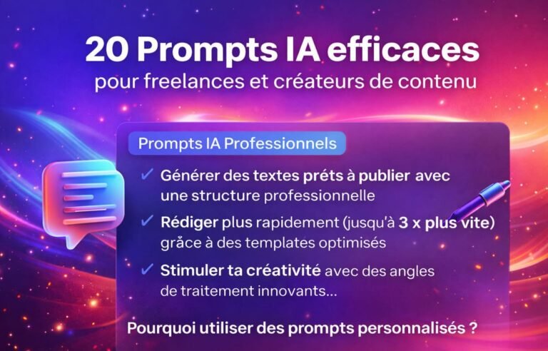 20 Prompts IA efficaces pour freelances et créateurs de contenu