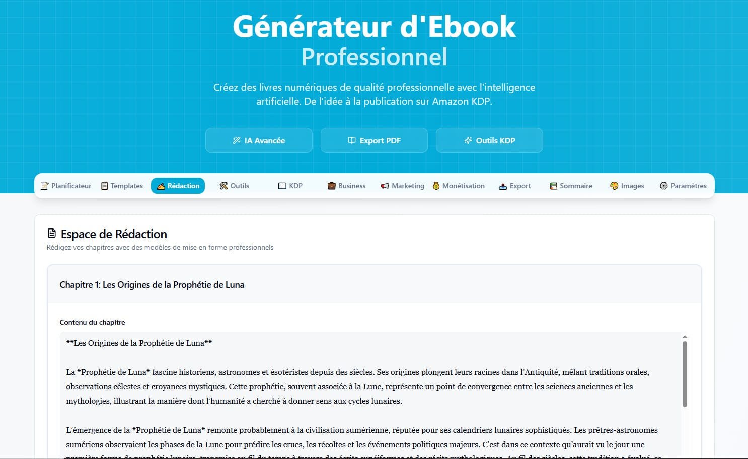 Éditeur et outils d’optimisation
