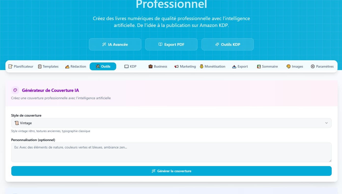 Générateur de couverture IA