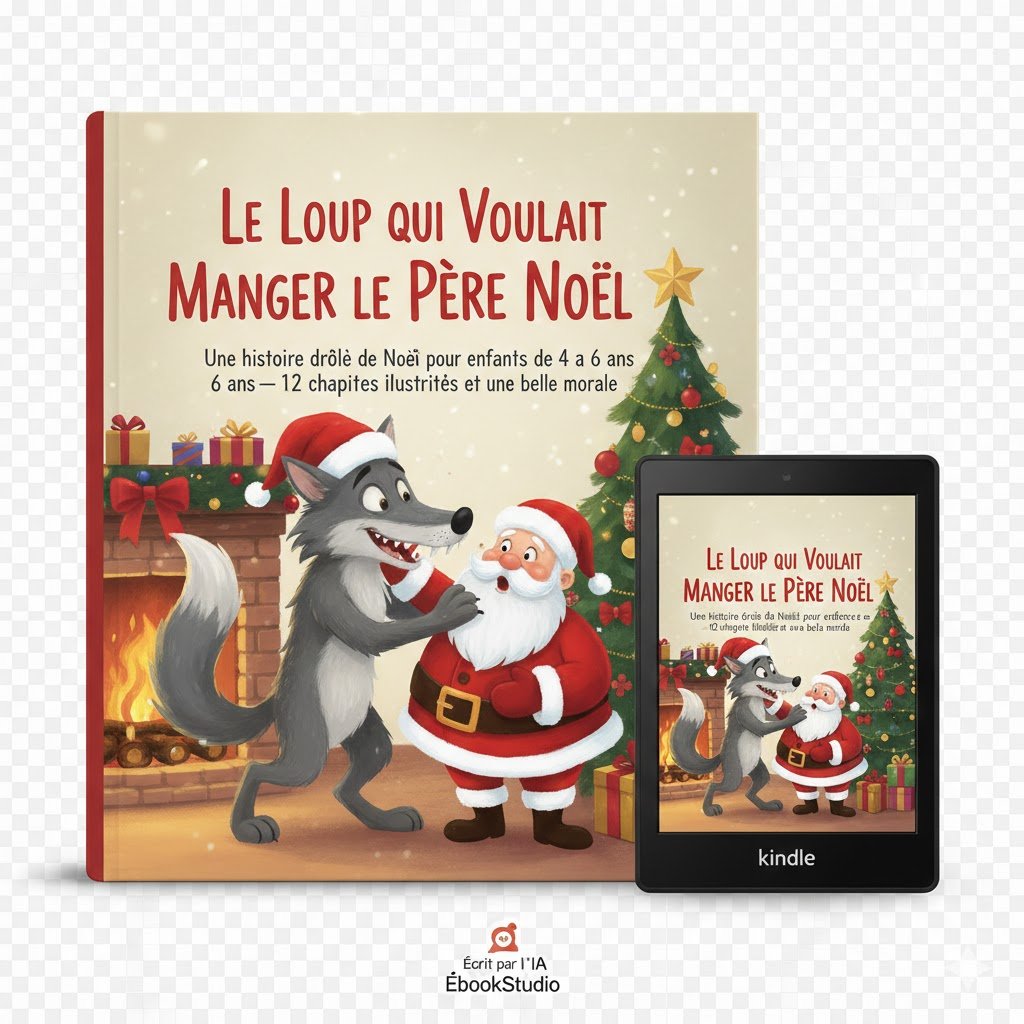 Le Loup qui Voulait Manger le Père Noël: Une histoire drôle de Noël pour enfants de 4 à 6 ans — 12 chapitres illustrés et une belle morale
